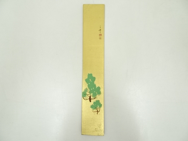 JAPANESE ART / TANZAKU HAND PAINTED / PINE TREE 